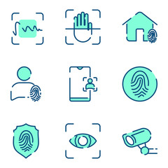 Aufkleber - Biometric set icon template color editable. Biometric pack symbol vector sign isolated on white background icons vector illustration for graphic and web design.