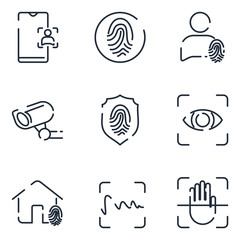 Poster - Biometric set icon template color editable. Biometric pack symbol vector sign isolated on white background icons vector illustration for graphic and web design.