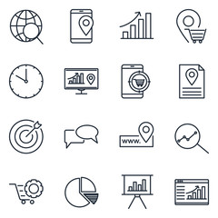 Leinwandbilder - Digital Marketing set icon template color editable. Marketing pack symbol vector sign isolated on white background icons vector illustration for graphic and web design.