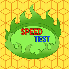 Poster - Word writing text Speed Test. Business photo showcasing psychological test for the maximum speed of performing a task Asymmetrical uneven shaped format pattern object outline multicolour design