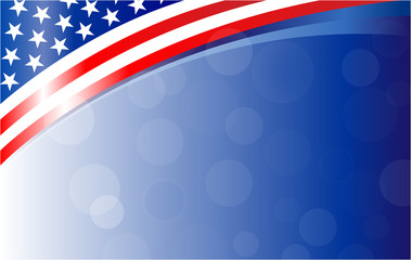 Wall Mural - American flag patriotic holiday background frame banner design template.