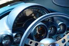 Classic Car Dashboard & Steering Wheel