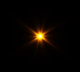 Fototapeta Zachód słońca - VFX Glow lighting effect star burst, flash energy ray. Creative design template