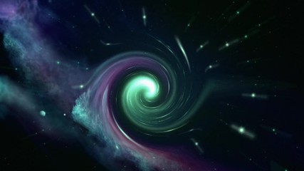 Wall Mural - Space warp speed through wormehole as since fiction universe teleport with cosmic design light rays. Space transport concept