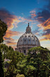 Dome of St. Peters Basilica in the Vatican, Rome, Italy