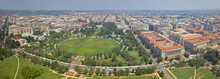 Washington DC City, White House And The Ellipse North Panorama Aerial View From The Top Of Washington Monument, Washington, District Of Columbia DC, USA.