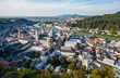 Cityscape picturesque Salzburg holiday tourist resort city in Austria, Europe