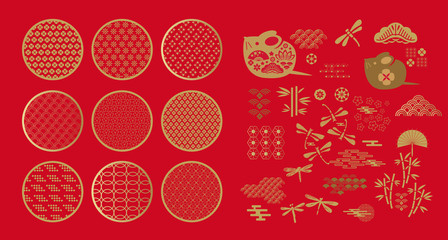 Canvas Print - 2020 Japanese new year elements7