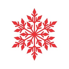 Red Snowflake On White Background