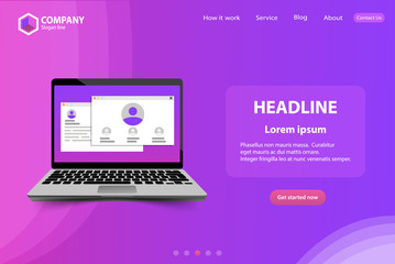 Wall Mural - New Trendy Website Landing Page vector theme template design
