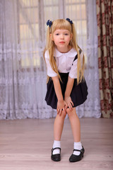 Wall Mural - cute cosplay little asian girl in school uniform