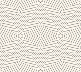 Subtle vector geometric background texture, seamless pattern with thin lines, rhombuses, linear stars, repeat tiles. Abstract minimalist backdrop. Delicate design for prints, decor, fabric, linens