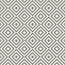 Vector Geometric Seamless Pattern. Black And White Abstract Graphic Background With Diagonal Lines, Squares, Small Rhombuses. Repeat Monochrome Ethnic Texture. Design For Decor, Textile, Furniture