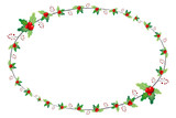 Fototapeta  - Christmas frame with mistletoe berries