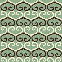 A Seamless Vector Abstract Pattern With Heart Shaped Ornament. Surface Print Design.