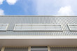 Metal sheet roof and wall steel with louver build factory and warehouse with blue sky.