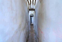 View Of The Old Walls Of Tetouan Medina Quarter In Northern Morocco. A Medina Is Typically Walled, With Many Narrow And Maze-like Streets And Often Contain Historical Houses, Palaces, Places.