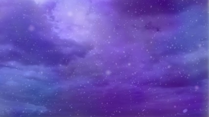 Wall Mural - looped dramatic purple sky with clouds and snowfall