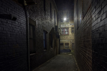 Wall Mural - Empty old alley ay night