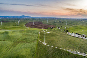 Wall Mural - Aerial of modern day windmills