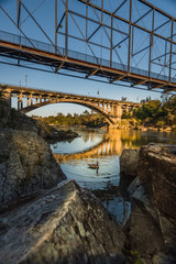 Wall Mural - Old bridges and a duck