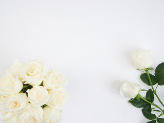 Canvas Print - White roses isolated on white background