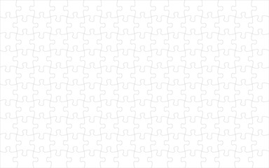 Poster - Jigsaw pieces template. Simple jigsaw puzzle parts