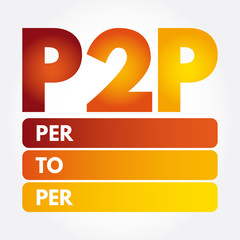Poster - P2P - Per to Per acronym, technology concept background