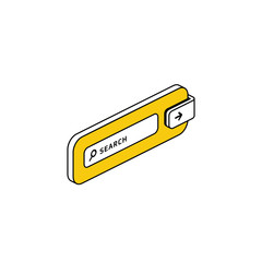Poster - Search screen block. Vector line, 3d stroke isometric, color web icon, new flat style. Creative illustration design, abstract idea for infographics.