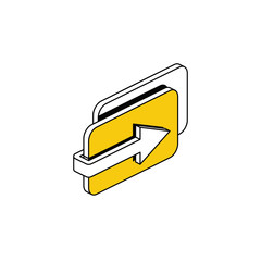 Fototapete - Arrow blocks. Vector line, 3d stroke isometric, color web icon, new flat style. Creative illustration design, abstract idea for infographics.