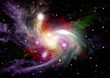 canvas print picture - galaxy in a free space. 3D rendering