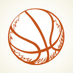 Basketball ball. Vector drawing sketch