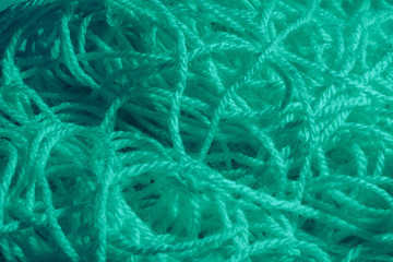 Poster - Close up Aqua Menthe Beautiful Cotton Thread background texture.