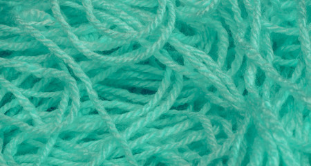 Poster - Close up Aqua Menthe Beautiful Cotton Thread background texture.