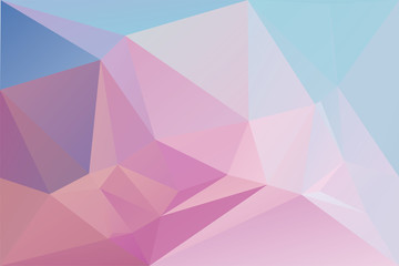 Wall Mural - Abstract geometric background with triangles. Vector polygonal texture background. Abstract business background. Vector illustration. Pink, purple, blue.