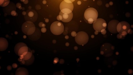 Wall Mural - dust particles bokeh gold lights on black background. 4k footage
