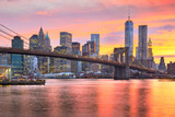 Fototapeta  - Lower Manhattan Skyline and Brooklyn Bridge