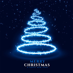 Wall Mural - neon christmas tree in ring style background