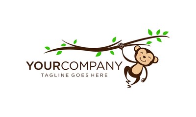 Wall Mural - Cute monkey for logo design concepts