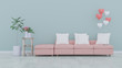 © Bunpoht - Modern vintage interior of living room - 3D Rendering