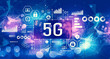 © Tierney - 5G network with technology blurred abstract light background