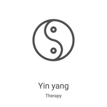 Yin Yang Icon Vector From Therapy Collection. Thin Line Yin Yang Outline Icon Vector Illustration. Linear Symbol For Use On Web And Mobile Apps, Logo, Print Media