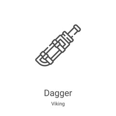 Wall Mural - dagger icon vector from viking collection. Thin line dagger outline icon vector illustration. Linear symbol for use on web and mobile apps, logo, print media