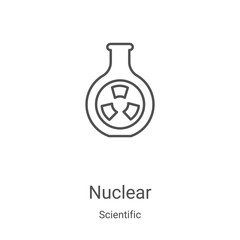 Wall Mural - nuclear icon vector from scientific collection. thin line nuclear outline icon vector illustration. 