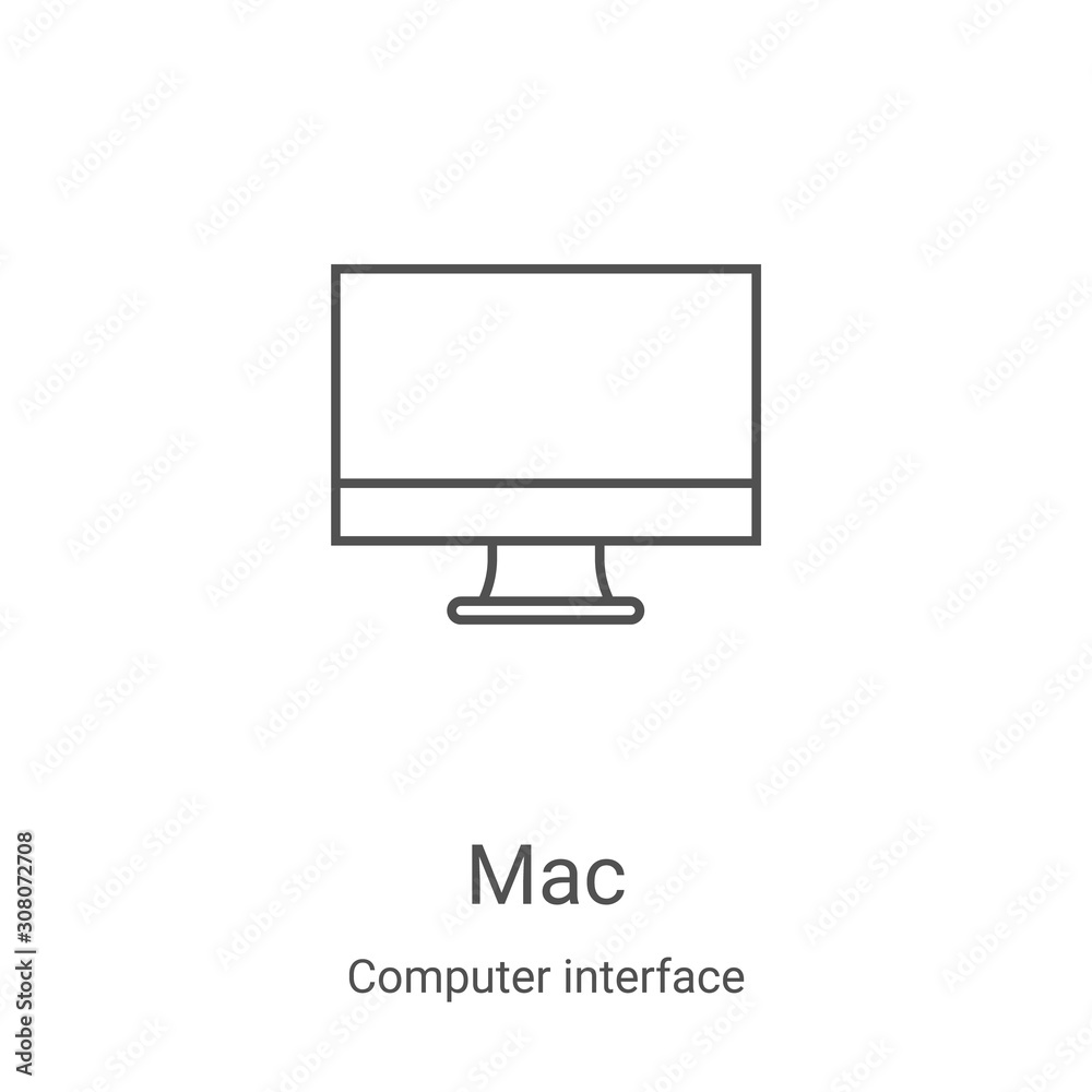 Mac Command Icon Vector mac icon vector from computer interface collection. Thin line mac ...