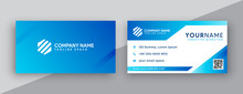 Modern Business Card Design . Double Sided Business Card Design Template . Blue Gradation Business Card Inspiration