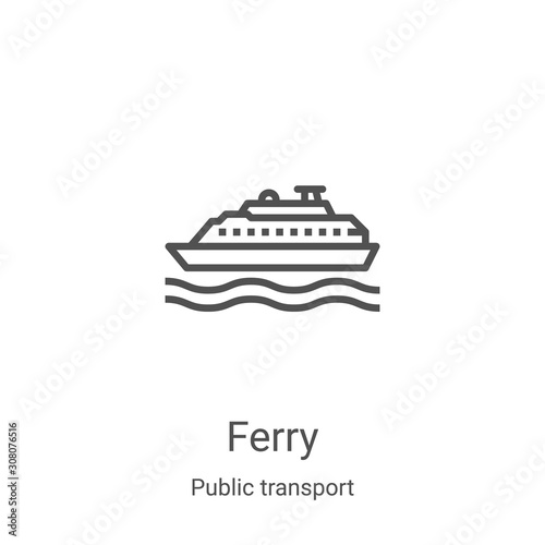 Fotomural ferry icon vector from public transport collection