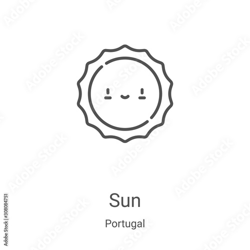 Sun Icon Vector From Portugal Collection Thin Line Sun Outline Icon Vector Illustration Linear Symbol For Use On Web And Mobile Apps Logo Print Media Buy This Stock Vector And Explore