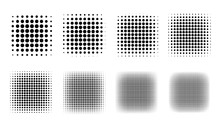Halftone Set Placed On A White Background Can Expand, Vector.