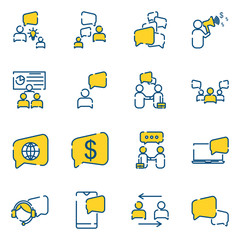 Poster - Business Communication set icon template color editable. Business People pack symbol vector sign isolated on white background icons vector illustration for graphic and web design.